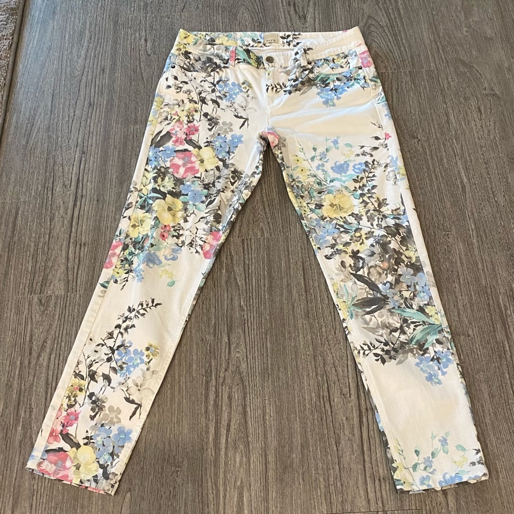 Ecru Floral Pants